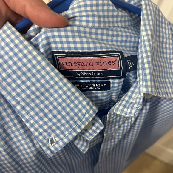 Vineyard Vines Blue Gingham Shirt - Large - Picture 3 of 3